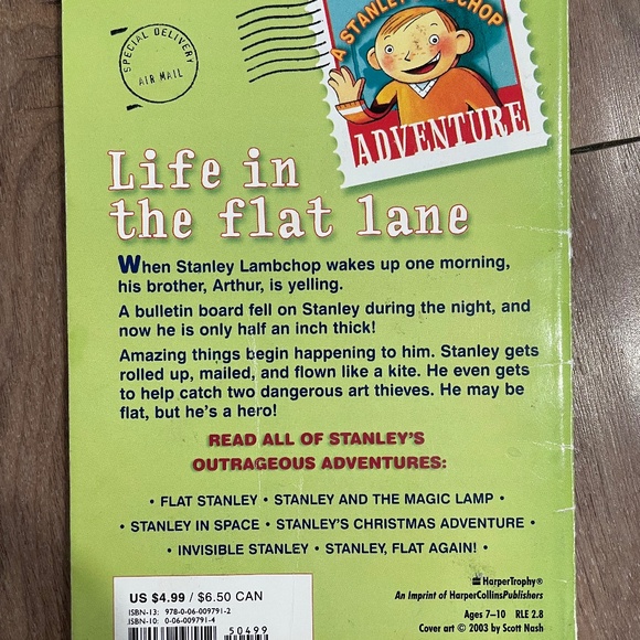 "Flat Stanley" 40th Anniversary Edition Paperback Book - Picture 6 of 7